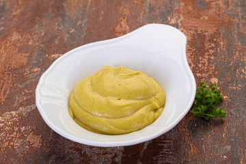 Mustard sauce in the bowl