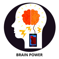 Brain Power Abstract Icon Surrealism Vector