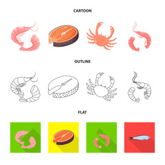 Vector illustration of fresh  and restaurant logo. Set of fresh  and marine   stock vector illustration.