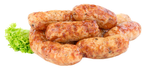 grilled sausage isolated on a white background