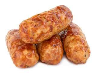 grilled sausage isolated on a white background