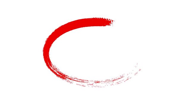 Circle draw on white background, 8 animated design elements of highlighting, red marker animation with alpha channel.