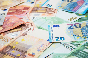 Obraz na płótnie Canvas Euro Money Banknotes background