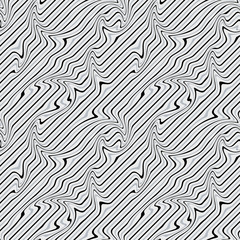 Abstract Illustration of Wave Stripes. Optical illusion and Curved lines. Op art