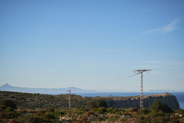 View of a Spanish town Denia from San Antonio Cape