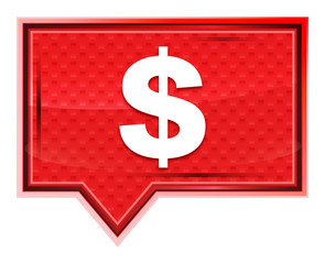 Dollar sign icon misty rose pink banner button