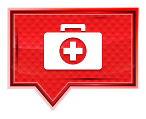 First aid kit icon misty rose pink banner button