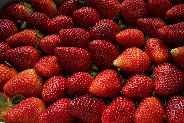 Background from freshly harvested strawberries