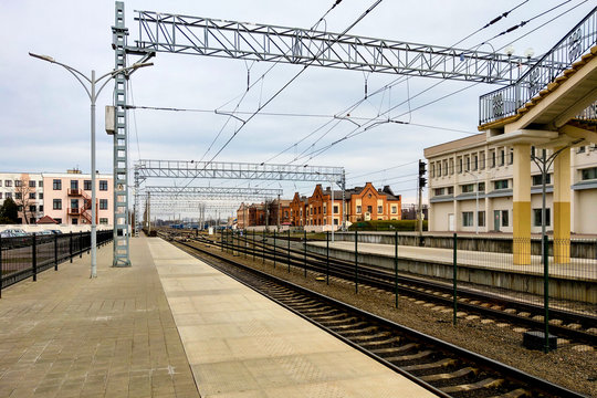 Brest, Belarus, March 6, 2019: Railway station in Brest.