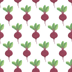 vector seamless pattern with beet
