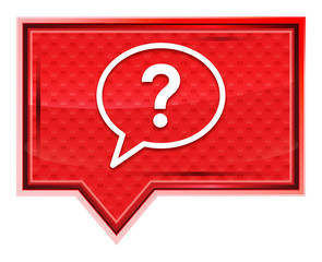 Question mark bubble icon misty rose pink banner button