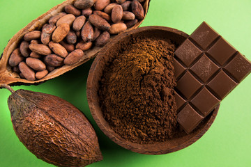 Cocoa pod, Chocolate sweet background