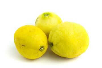 organic lemons isolated on a white background.