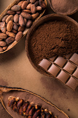 Cocoa pod, Chocolate sweet background