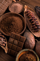 Cocoa pod, Chocolate sweet background