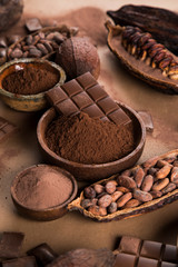 Cocoa pod, Chocolate sweet background