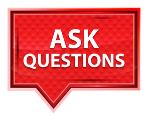 Ask Questions misty rose pink banner button