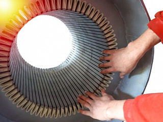 Stator of a big electric motor