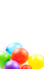 Colored birthday balloons isolate on a white background with space for your text