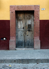 A door in the typical style of the town, San Miguel de Allende, Guanajuato, Mexico.