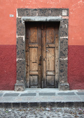 A door in the typical style of the town, San Miguel de Allende, Guanajuato, Mexico.