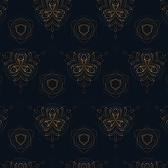 Rich liquid gold imitation graphic fractal art. Golden color background.