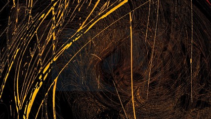 Rich liquid gold imitation graphic fractal art. Golden color background.