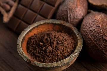 Chocolate , candy sweet, dessert food on natural paper background