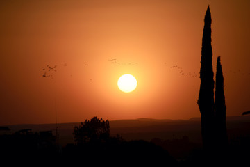 Naklejka premium A sunset in San Miguel de Allende, Guanajuato, Mexico.