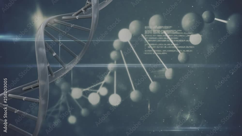 Poster dna helix with digital code