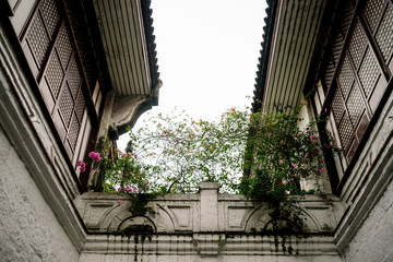 Colonial courtyard interior in philippines manila