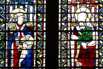 Beautiful stained glass windows of York Minster, Yorkshire, UK