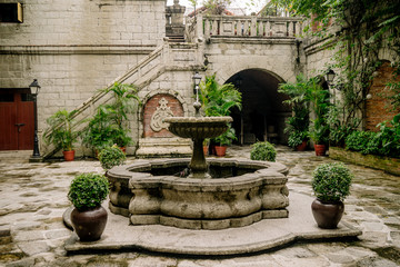 Colonial courtyard interior in philippines manila