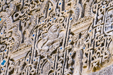 Old moorish stone carving close-up, Sevilla