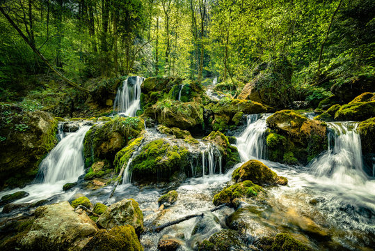 Waterfalls in the forest near Bärenschützklamm in Mixnitz - Austria