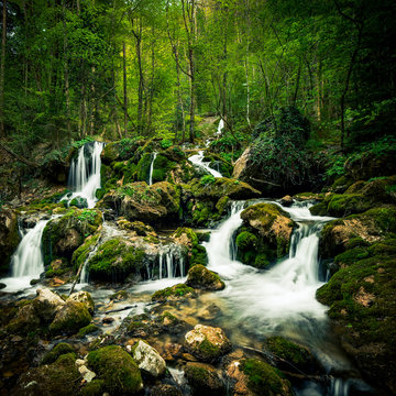 Waterfalls in the forest near Bärenschützklamm in Mixnitz - Austria