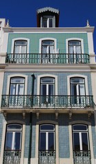 Old colorful houses and streets of Lisbon