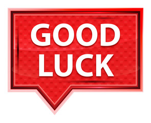 Good Luck misty rose pink banner button