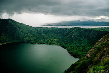Fototapeta premium Lake inside Taal volcano near Manila, Philippines