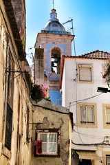Old colorful houses and streets of Lisbon