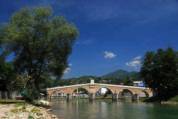 Fototapeta na wymiar Old bridge in Konjic, Bosnia and Herzegovina
