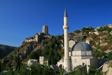 Fototapeta na wymiar Hajji Alija mosque, Pocitelj, Bosnia and Herzegovina 