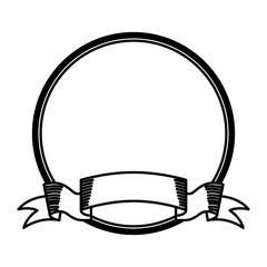ribbon emblem isolated icon