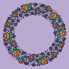 cloudberry vector circle pattern. Funny doodle healthy food on a light background.