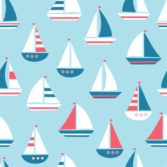 vector seamless sea pattern with ship