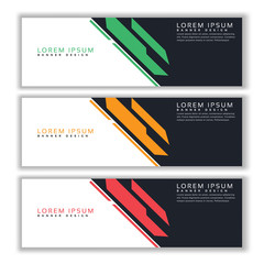 Vector abstract web banner design template. Collection of web banner template. Web Design Elements - Vector