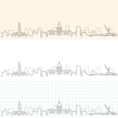 Obraz premium Oklahoma City Hand Drawn Skyline