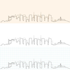Salvador Hand Drawn Skyline