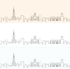 Sapporo Hand Drawn Skyline