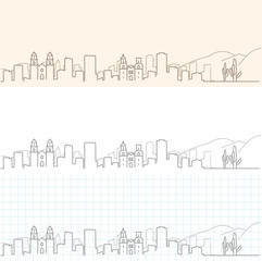 Obraz premium Tucson Hand Drawn Skyline